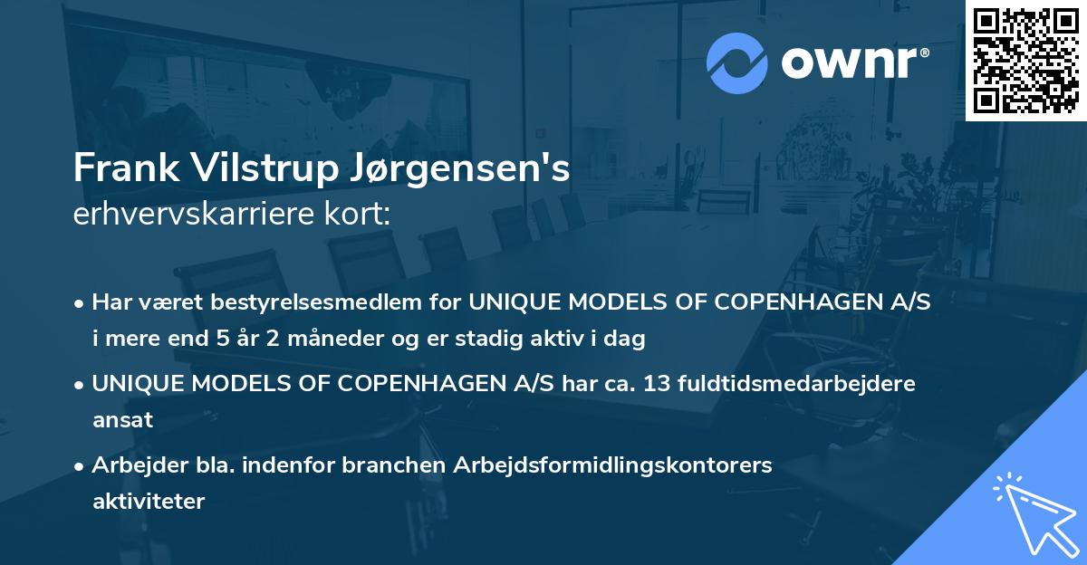 Frank Vilstrup Jørgensen's erhvervskarriere kort