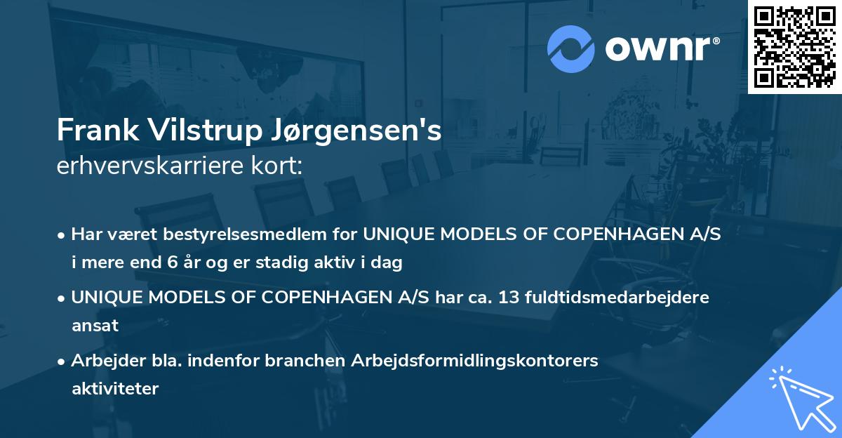 Frank Vilstrup Jørgensen's erhvervskarriere kort