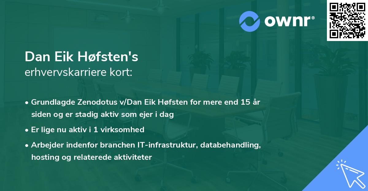 Dan Eik Høfsten's erhvervskarriere kort