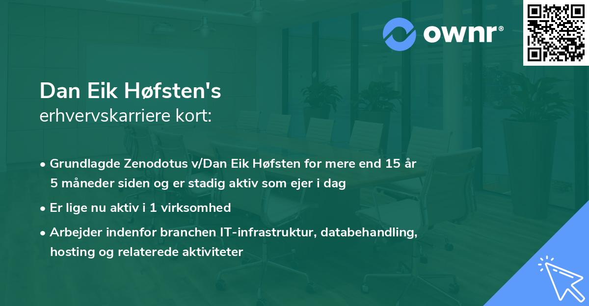 Dan Eik Høfsten's erhvervskarriere kort