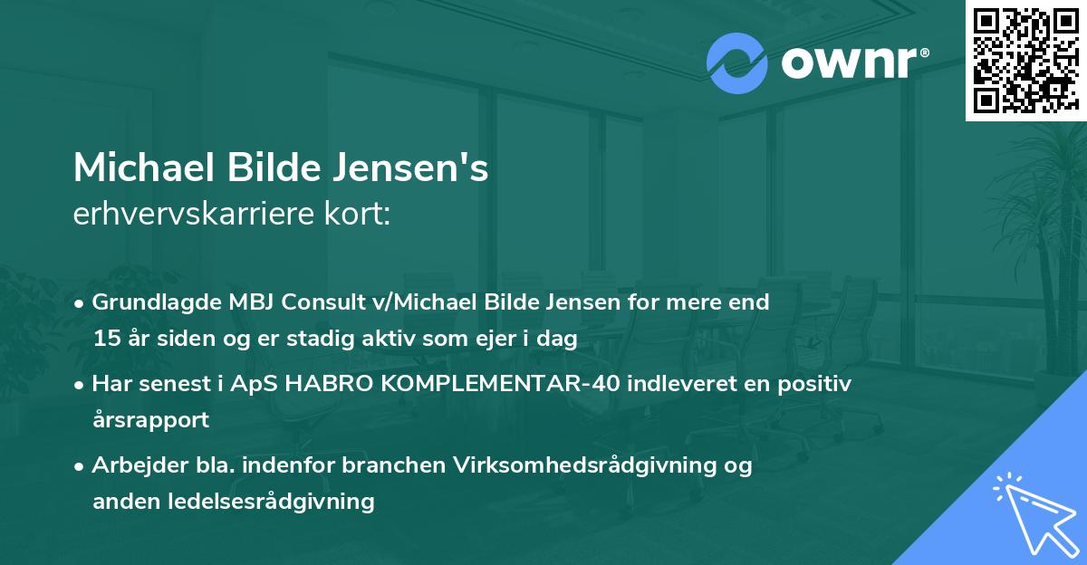 Michael Bilde Jensen's erhvervskarriere kort