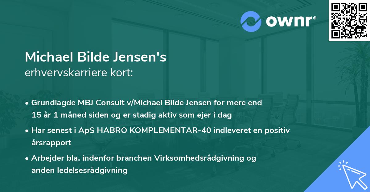 Michael Bilde Jensen's erhvervskarriere kort