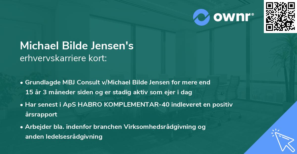 Michael Bilde Jensen's erhvervskarriere kort