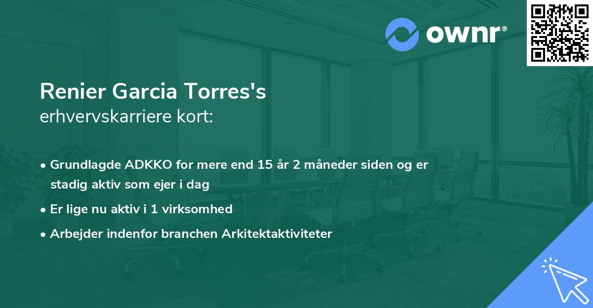 Renier Garcia Torres's erhvervskarriere kort