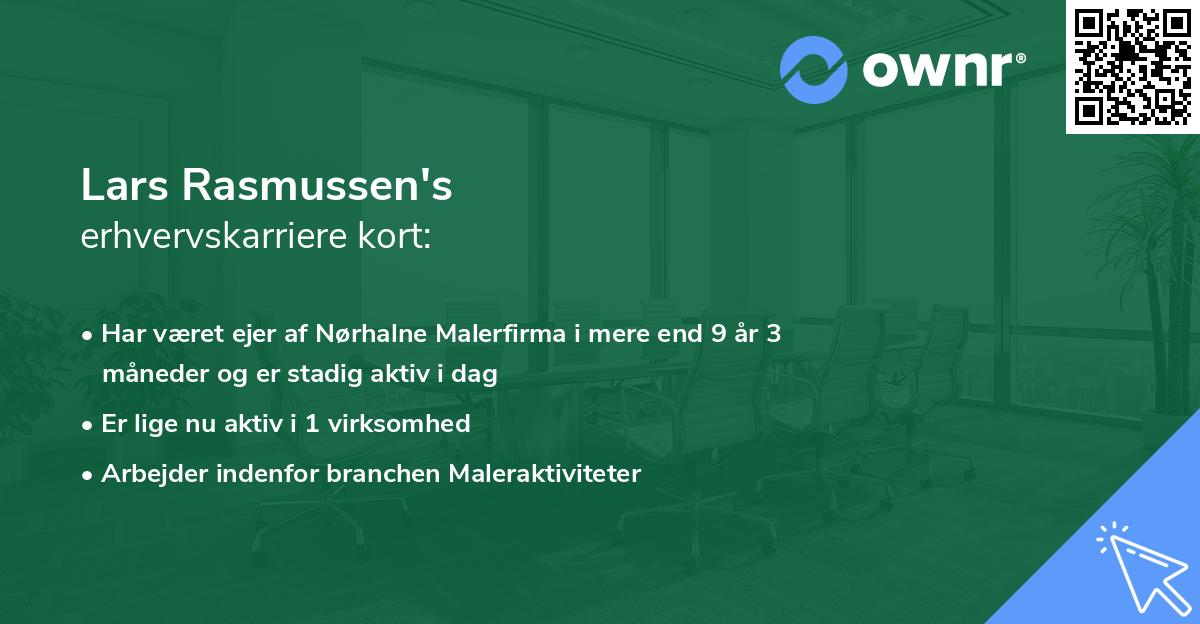 Lars Rasmussen's erhvervskarriere kort