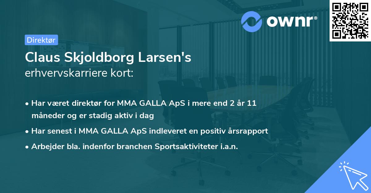 Claus Skjoldborg Larsen's erhvervskarriere kort