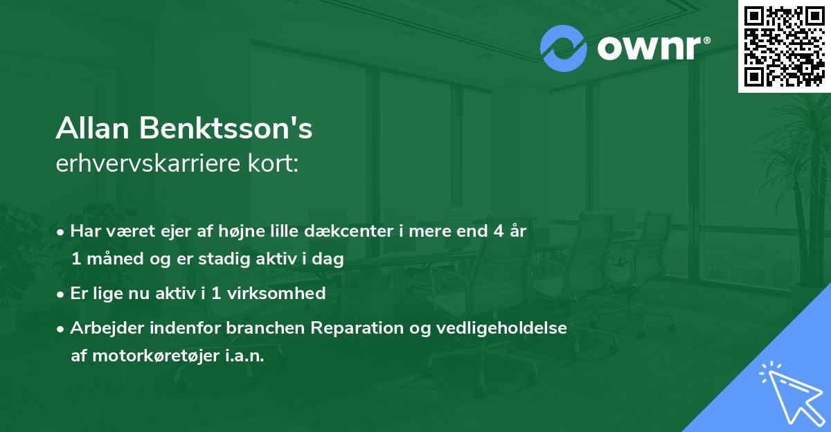 Allan Benktsson's erhvervskarriere kort
