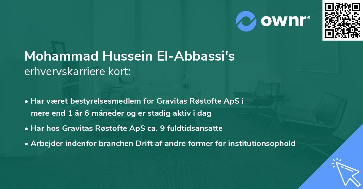 Mohammad Hussein El-Abbassi's erhvervskarriere kort