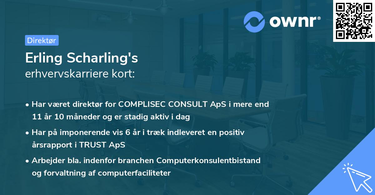 Erling Scharling's erhvervskarriere kort