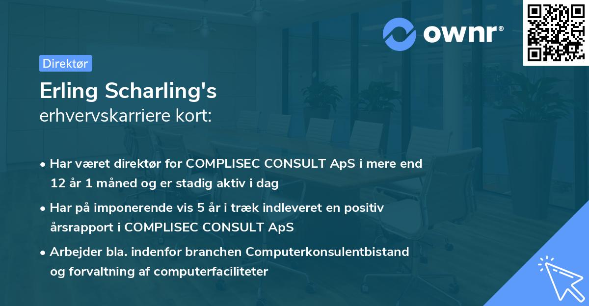 Erling Scharling's erhvervskarriere kort