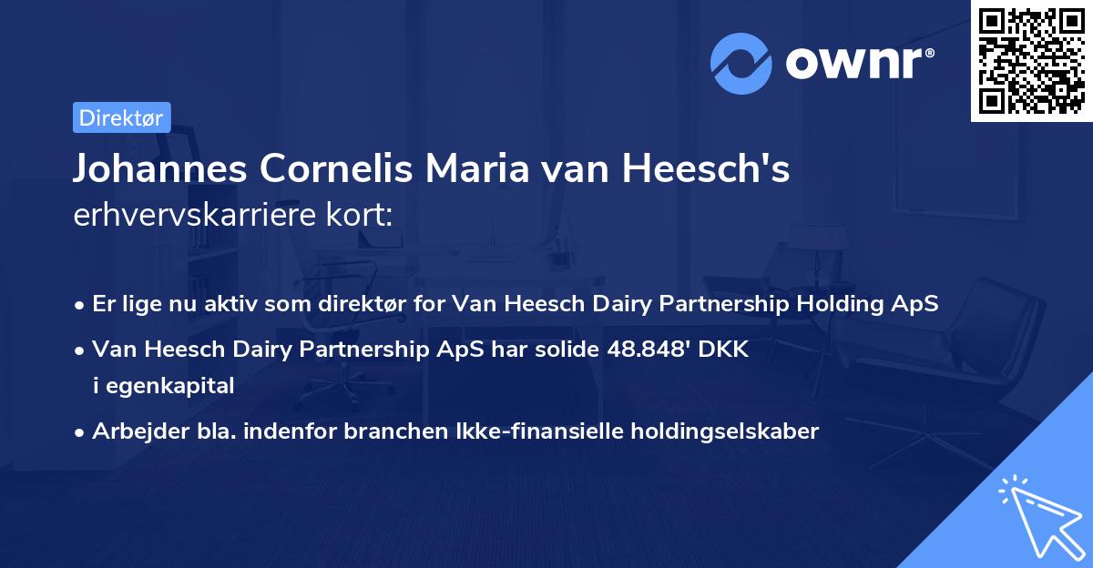 Johannes Cornelis Maria van Heesch's erhvervskarriere kort