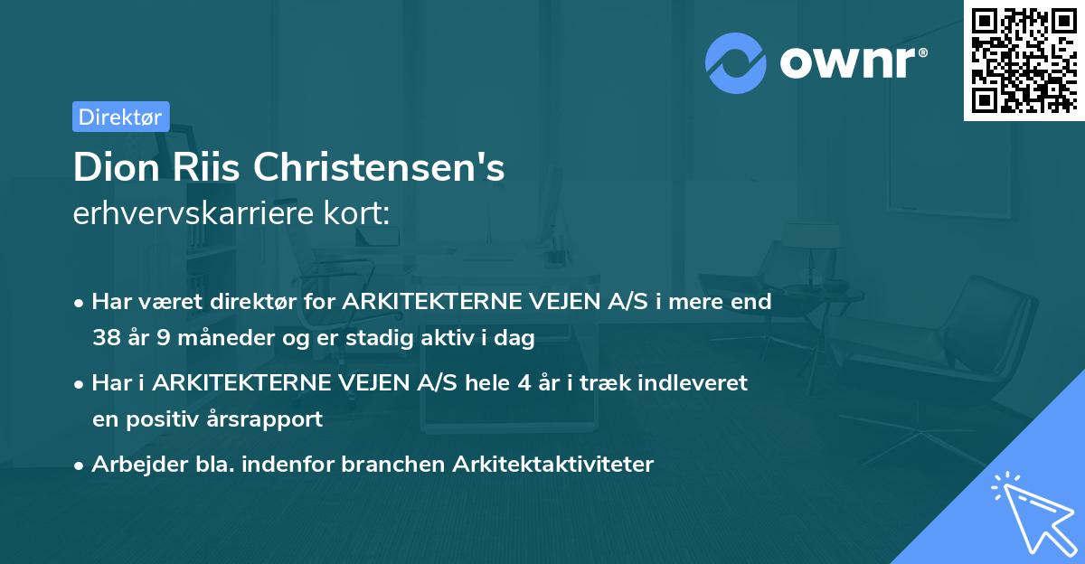 Dion Riis Christensen's erhvervskarriere kort