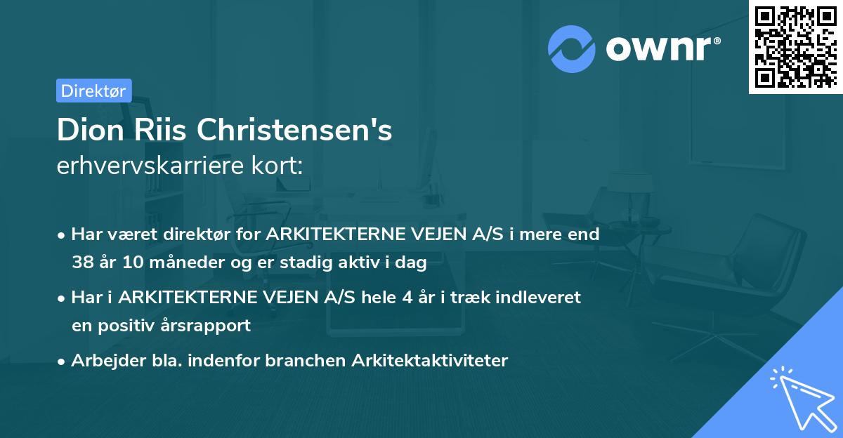 Dion Riis Christensen's erhvervskarriere kort