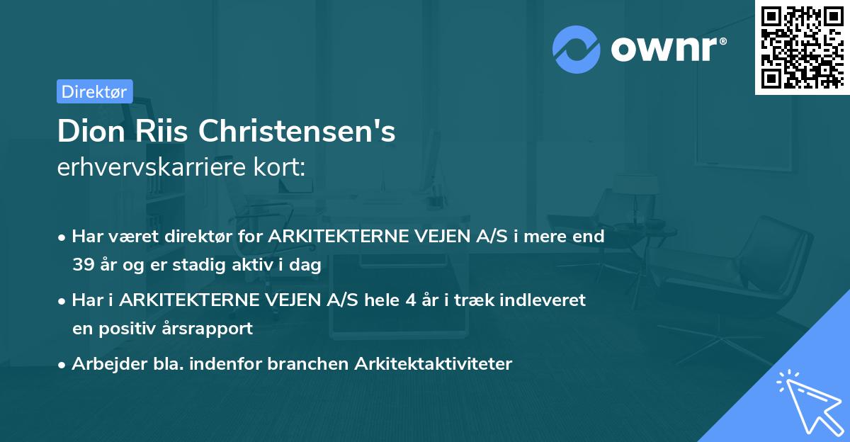 Dion Riis Christensen's erhvervskarriere kort