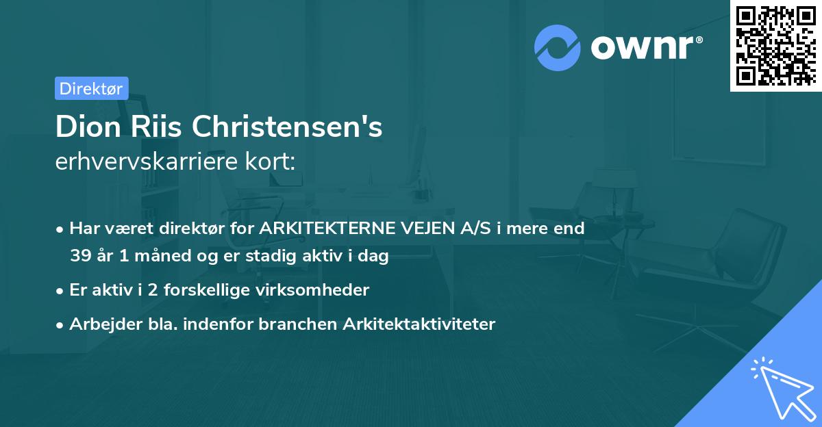 Dion Riis Christensen's erhvervskarriere kort