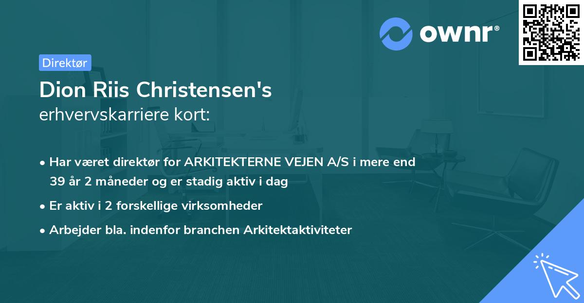 Dion Riis Christensen's erhvervskarriere kort