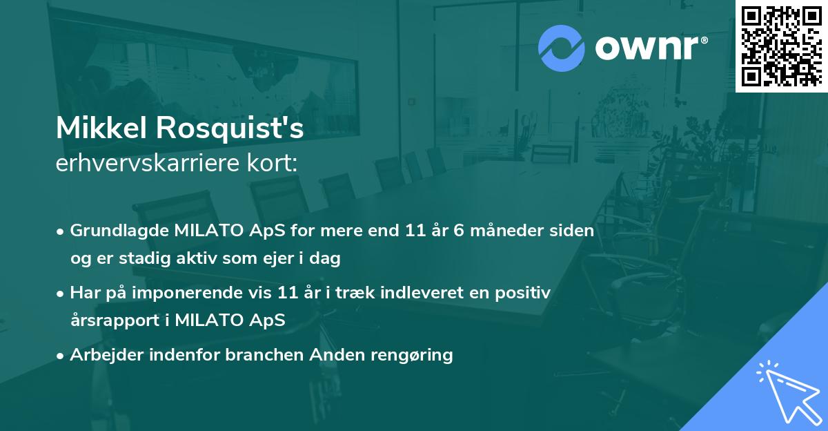 Mikkel Rosquist's erhvervskarriere kort