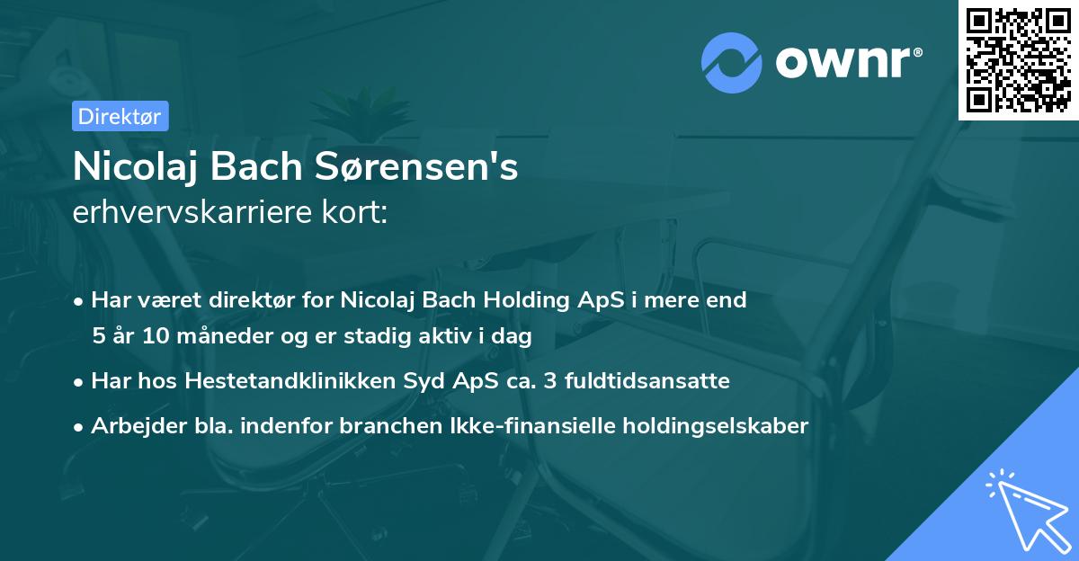Nicolaj Bach Sørensen's erhvervskarriere kort