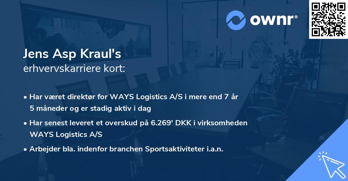 Jens Asp Kraul's erhvervskarriere kort