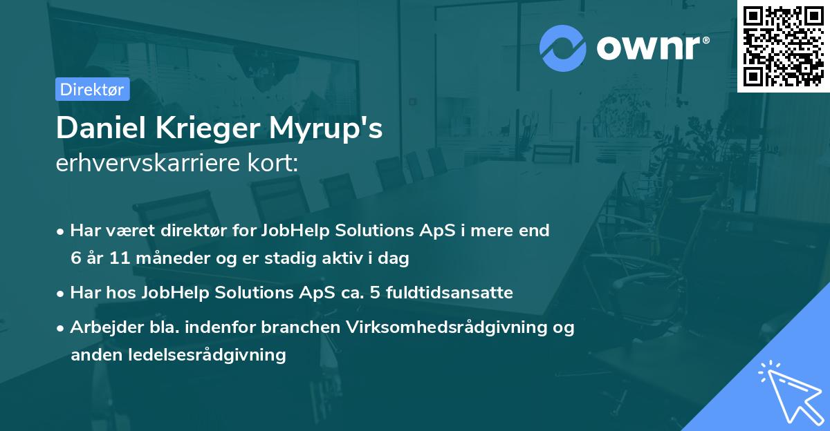 Daniel Krieger Myrup's erhvervskarriere kort