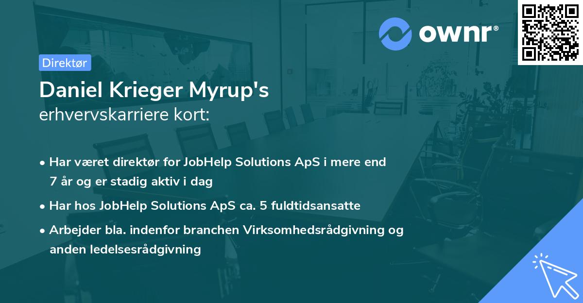 Daniel Krieger Myrup's erhvervskarriere kort