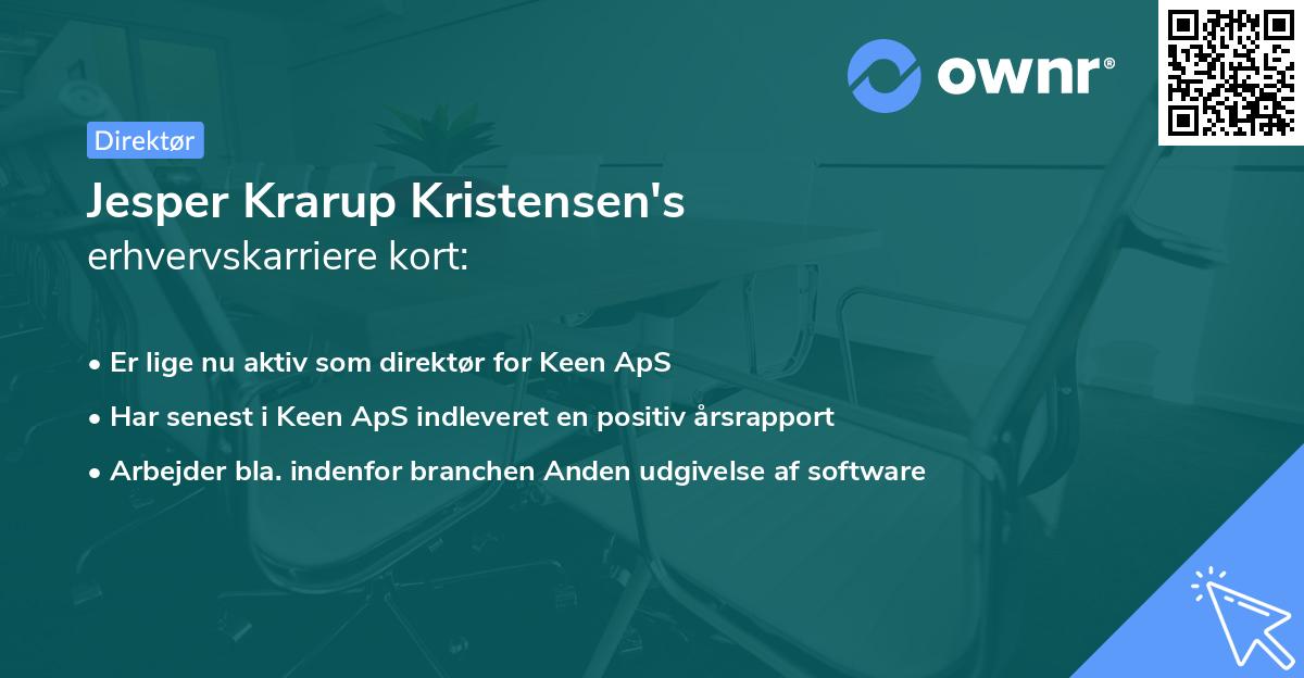 Jesper Krarup Kristensen's erhvervskarriere kort