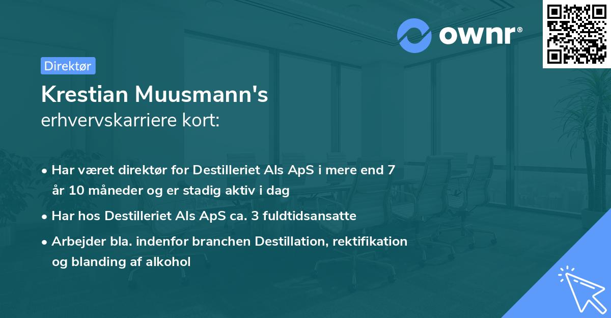 Krestian Muusmann's erhvervskarriere kort