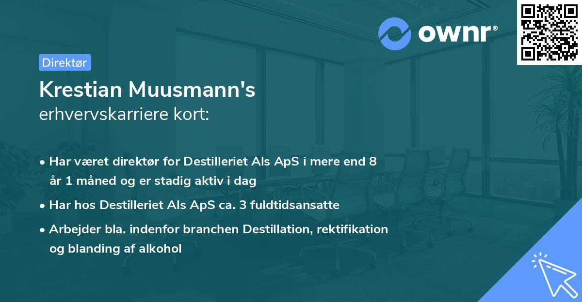 Krestian Muusmann's erhvervskarriere kort