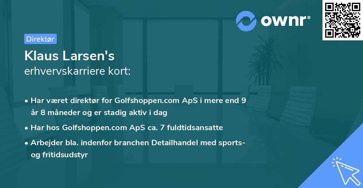 Klaus Larsen's erhvervskarriere kort