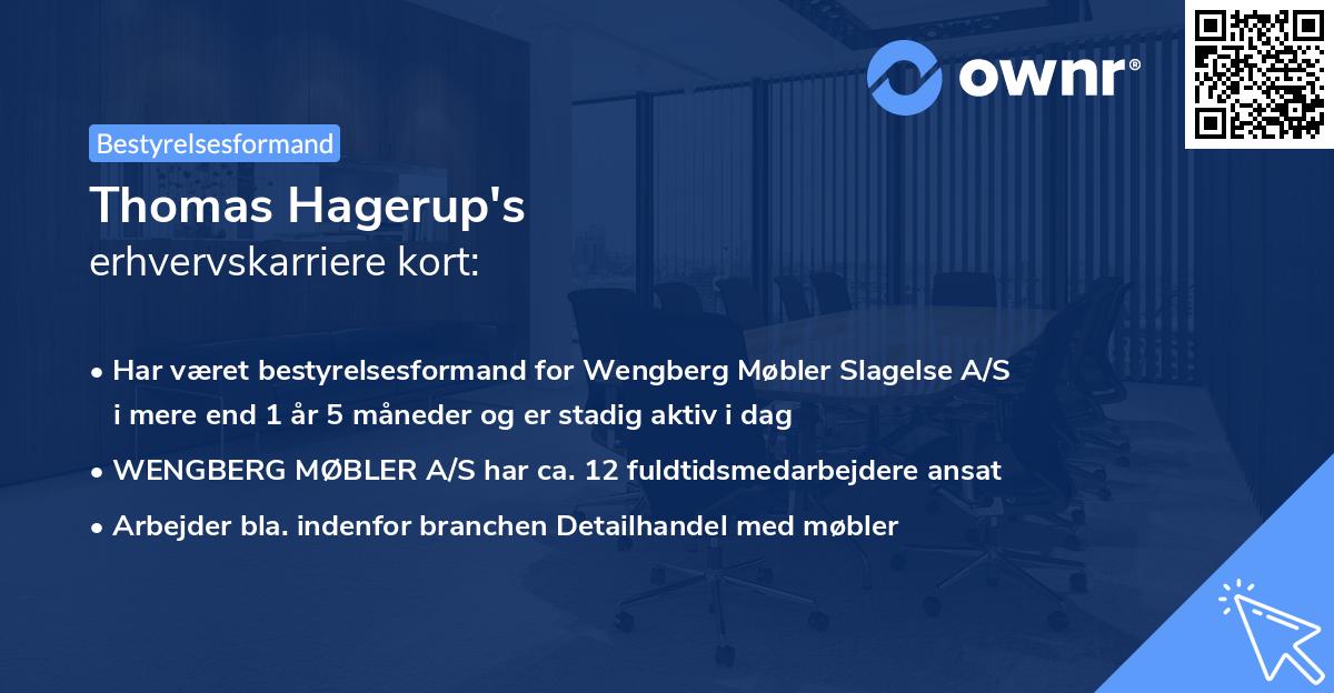 Thomas Hagerup's erhvervskarriere kort