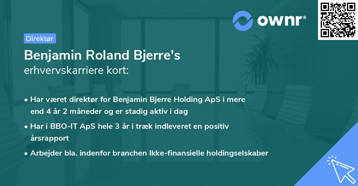 Benjamin Roland Bjerre's erhvervskarriere kort