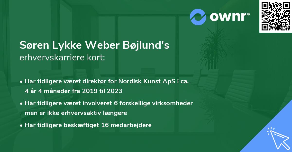 Søren Lykke Weber Bøjlund's erhvervskarriere kort