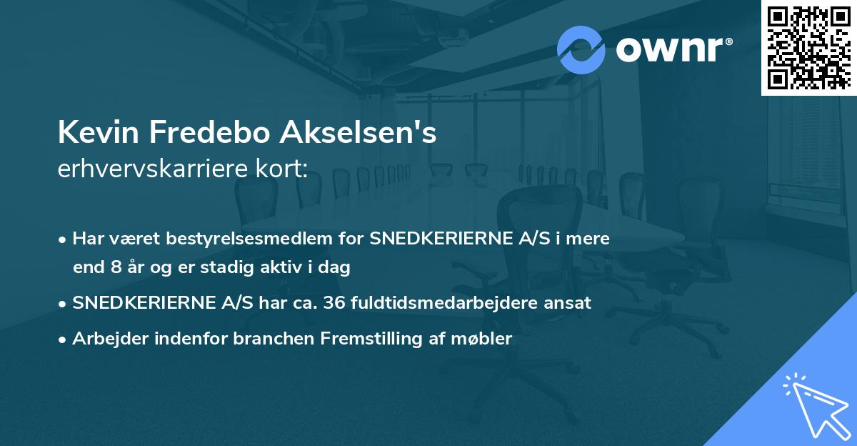 Kevin Fredebo Akselsen's erhvervskarriere kort