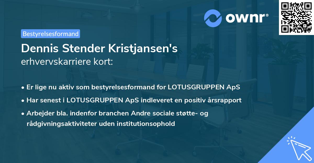 Dennis Stender Kristjansen's erhvervskarriere kort