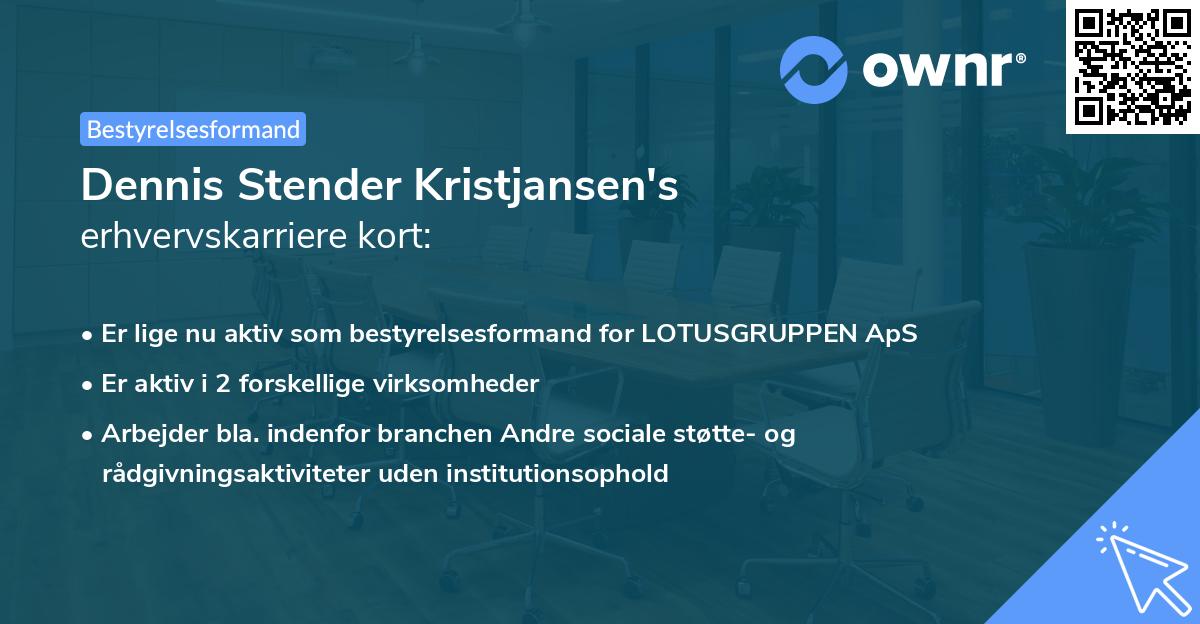 Dennis Stender Kristjansen's erhvervskarriere kort