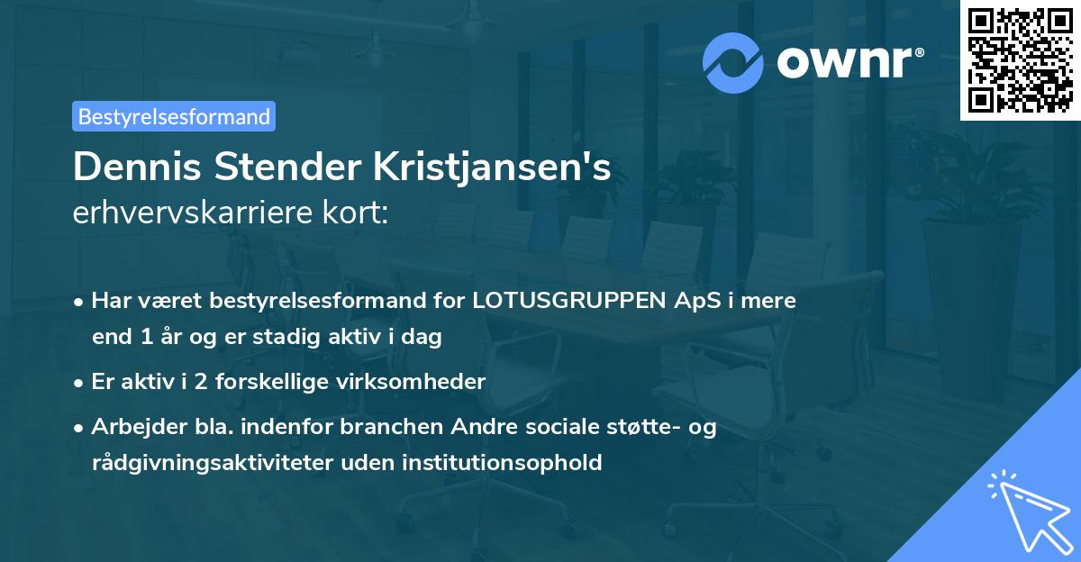 Dennis Stender Kristjansen's erhvervskarriere kort