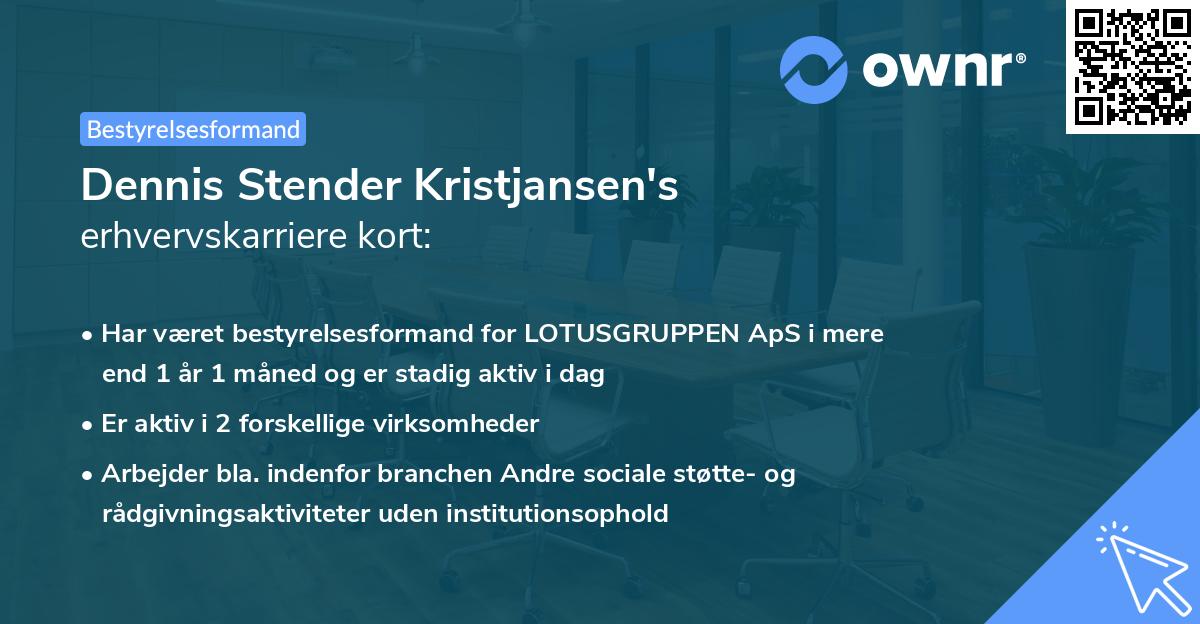 Dennis Stender Kristjansen's erhvervskarriere kort