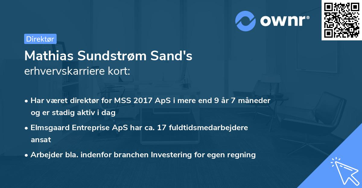 Mathias Sundstrøm Sand's erhvervskarriere kort