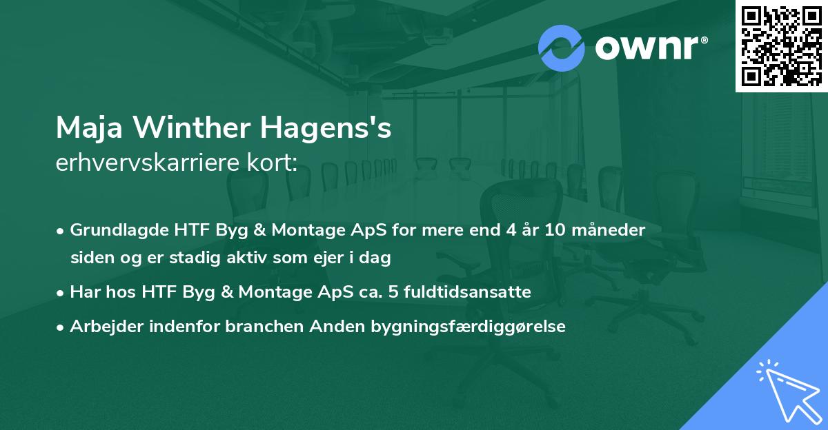 Maja Winther Hagens's erhvervskarriere kort