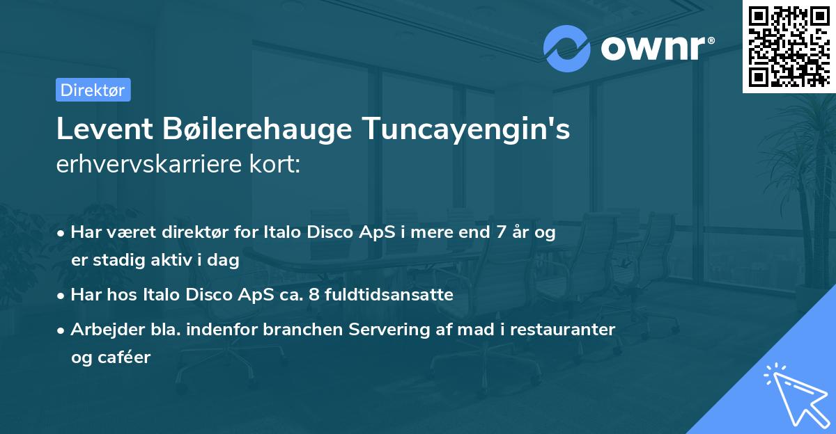 Levent Bøilerehauge Tuncayengin's erhvervskarriere kort