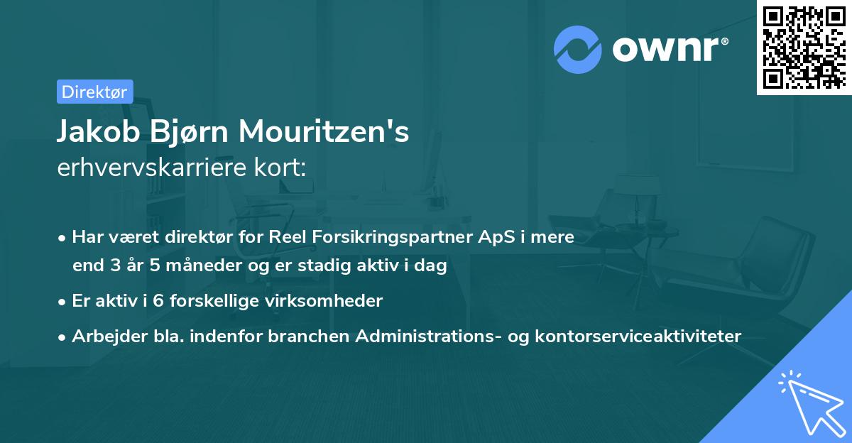 Jakob Bjørn Mouritzen's erhvervskarriere kort