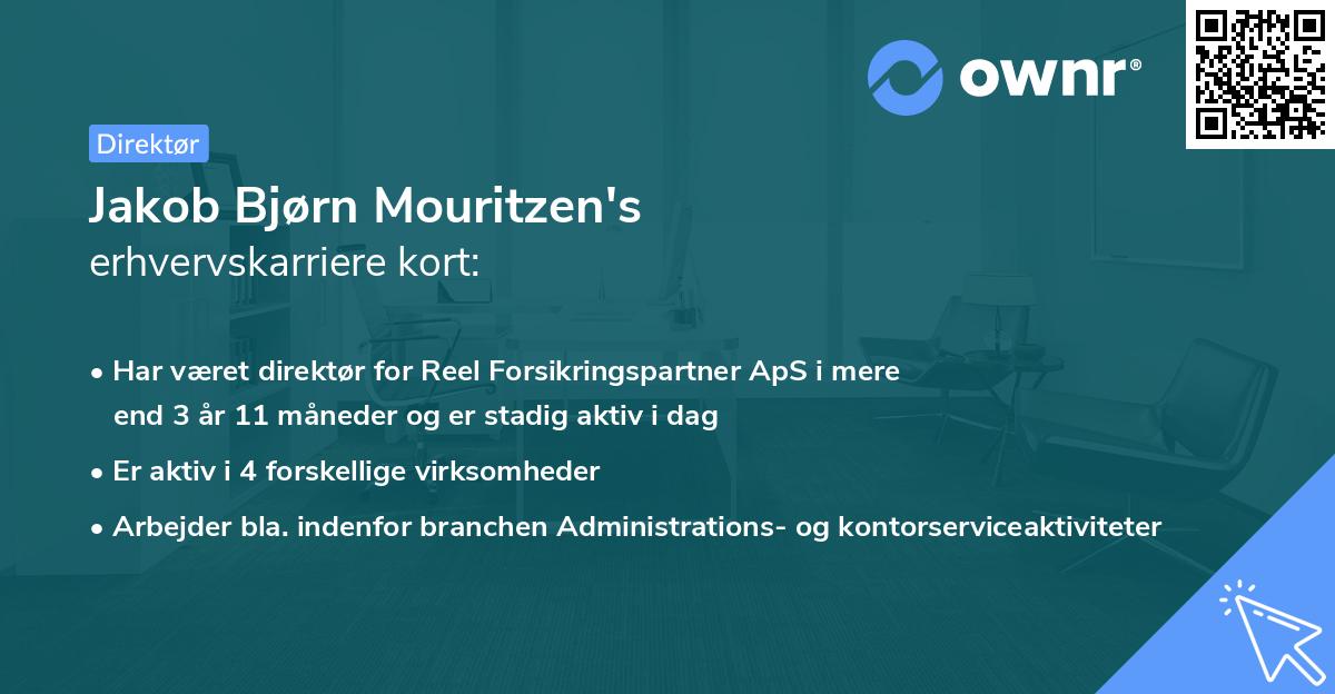 Jakob Bjørn Mouritzen's erhvervskarriere kort