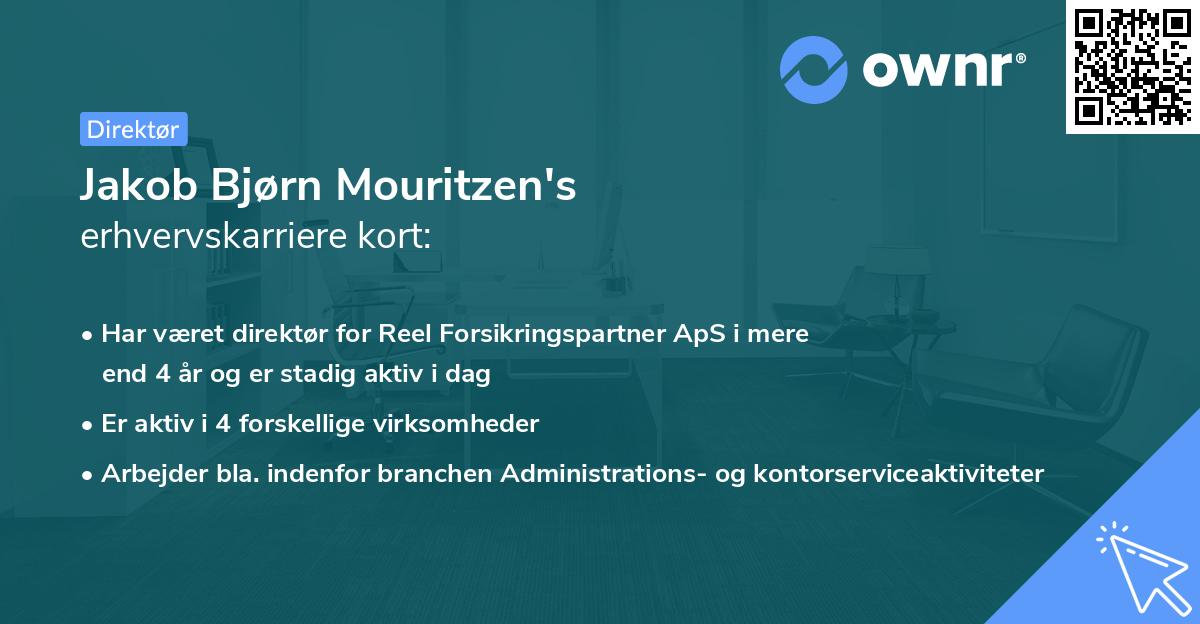 Jakob Bjørn Mouritzen's erhvervskarriere kort