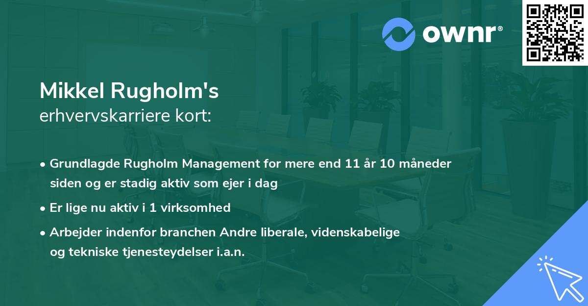 Mikkel Rugholm's erhvervskarriere kort