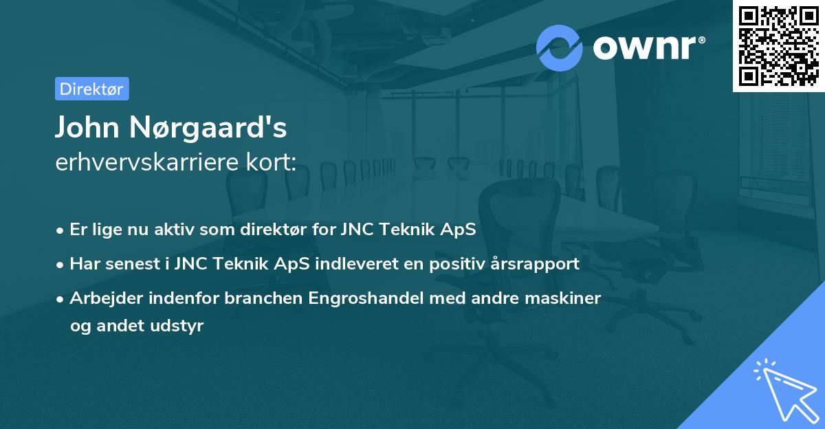 John Nørgaard's erhvervskarriere kort