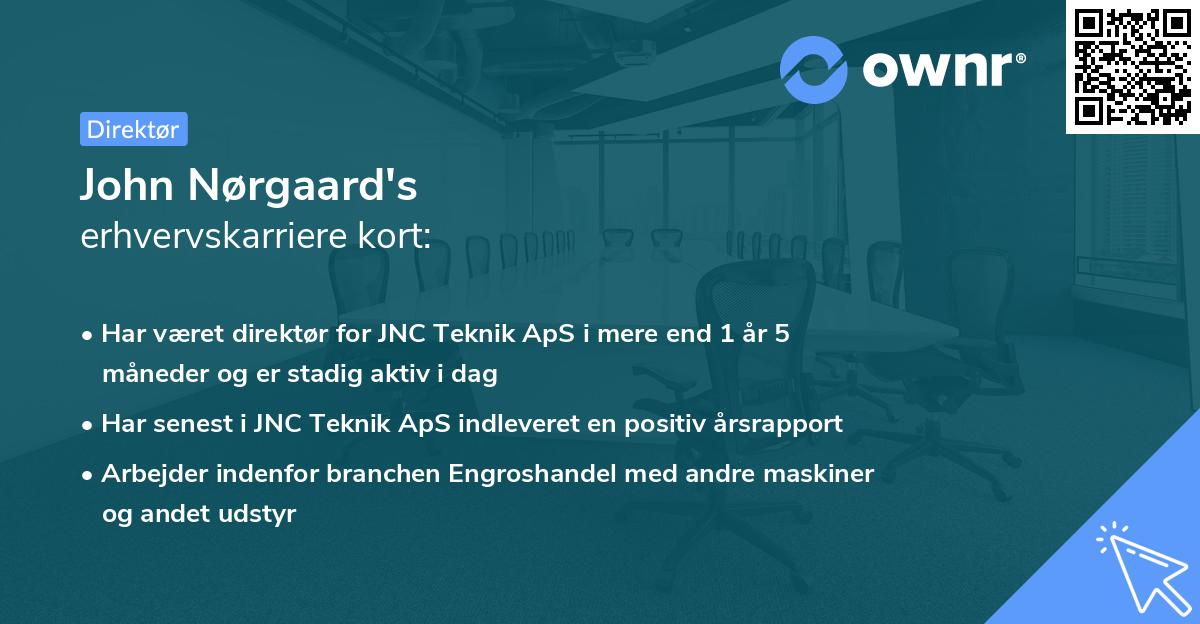 John Nørgaard's erhvervskarriere kort