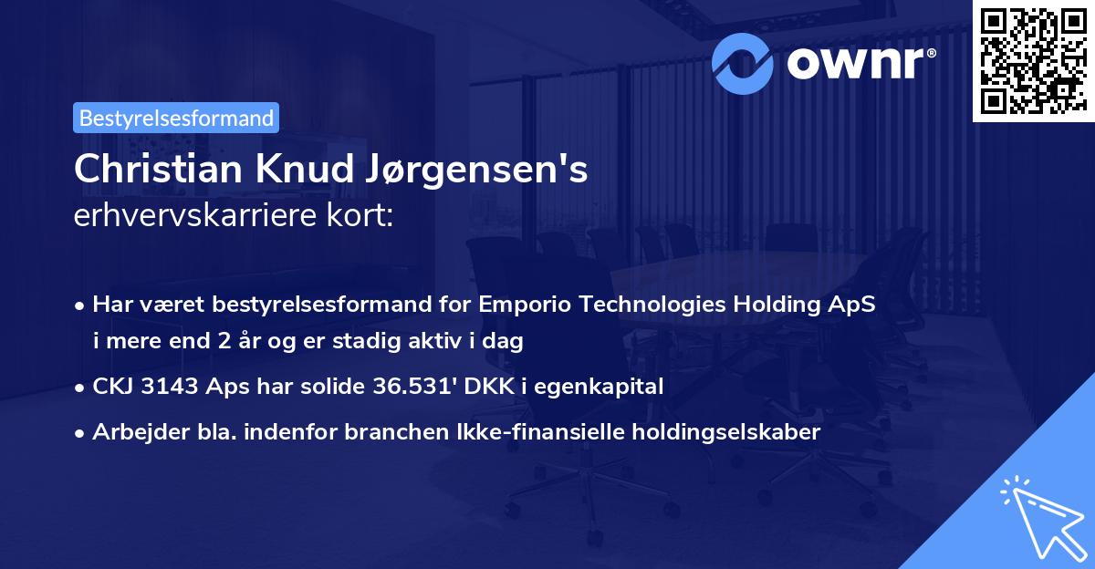 Christian Knud Jørgensen's erhvervskarriere kort