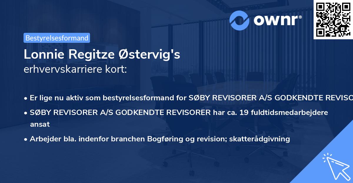 Lonnie Regitze Østervig's erhvervskarriere kort