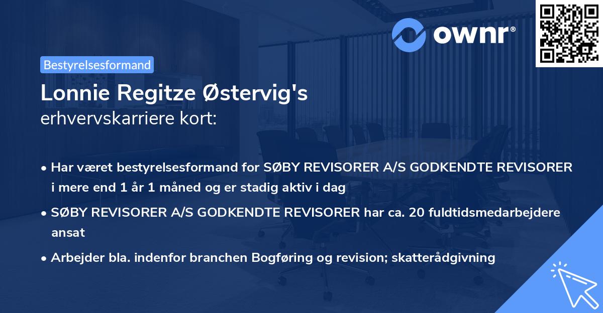 Lonnie Regitze Østervig's erhvervskarriere kort