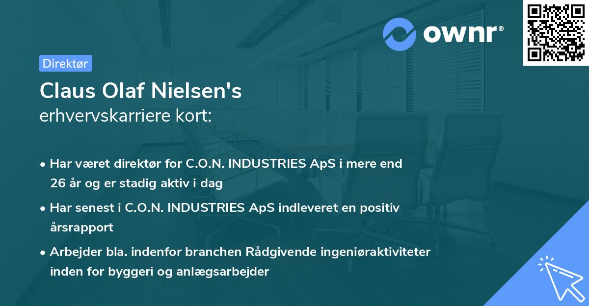 Claus Olaf Nielsen's erhvervskarriere kort
